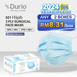 Durio 521 Hijab 3 Ply Surgical Face Mask - (50pcs)